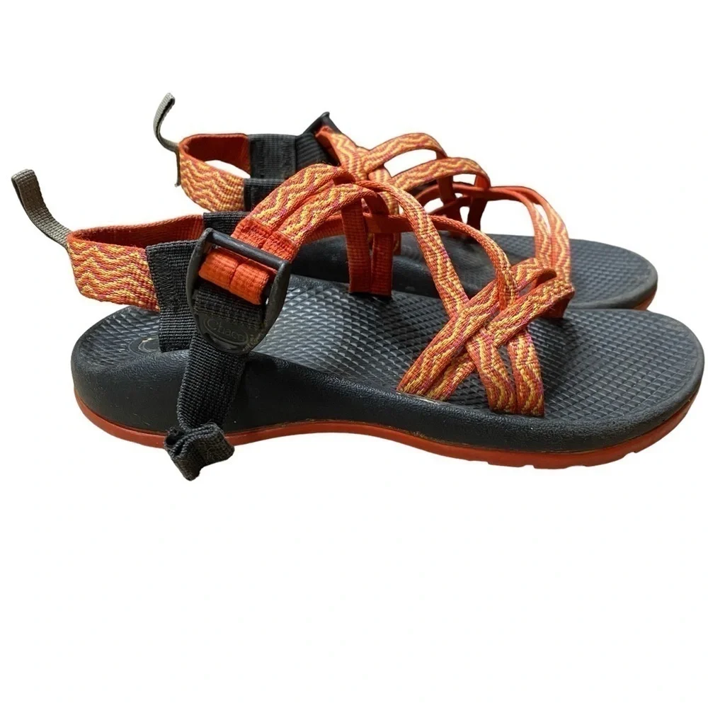 Chaco Zx1 Ecotread Orange Strappy Water Hiking Sandals Size 4